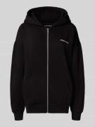 Oversized sweatjack met logostitching, model 'Clarita'