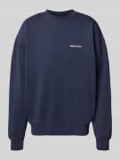 Oversized sweatshirt met logostitching en ronde hals