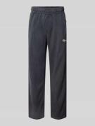 Wide fit sweatpants met logostitching, model 'Rib'