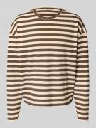 Oversized shirt met lange mouwen, ronde hals en gebreid motief, model ...