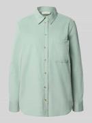 Relaxed fit overhemdblouse in ribcordlook met borstzak