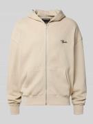 Oversized sweatjack met capuchon en logostitching