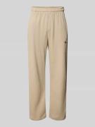 Wide fit sweatpants met logostitching, model 'Rib'