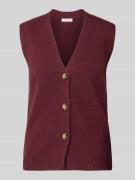 Mouwloos vest van wol met V-hals