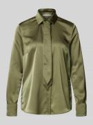 Regular fit overhemdblouse van satijn met platte kraag