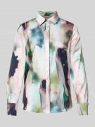 Regular fit overhemdblouse van satijn met blinde knoopsluiting