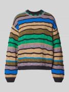 Regular fit pullover van katoenmix in gebreide look