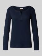Regular fit shirt met lange mouwen van katoenmix