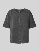 Regular fit gebreid jack met korte mouwen, model 'JIKO'