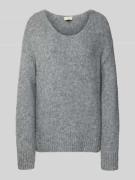 Loose fit gebreide pullover met wol en alpaca