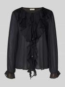 Regular fit blouse met ruches, model 'Ditte'