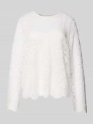 Regular fit blouse met lange mouwen van kant, model 'OLLINE'