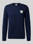 Gebreide pullover met stitching en ronde hals, model 'Tay'