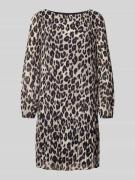 Loose fit plisséjurk met all-over motief