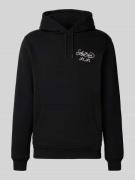Hoodie met labelprint en kangoeroezak