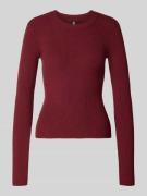 Slim fit gebreide pullover van viscosemix, model 'MIRA'