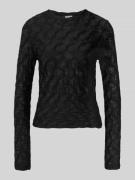 Shirt met lange mouwen, structuurmotief en ronde hals