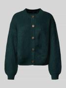 Relaxed fit gebreid jack met enkele knoopsluiting, model 'LEA'