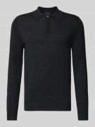 Regular fit gebreide pullover van wolmix met platte kraag