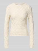 Shirt met lange mouwen, structuurmotief en ronde hals