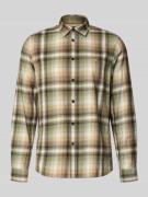 Regular fit vrijetijdsoverhemd met kentkraag en labelstitching