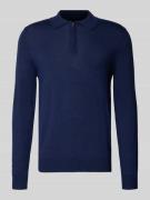 Regular fit gebreide pullover van wolmix met platte kraag