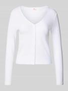 Shirt met lange mouwen in riblook met knoopsluiting