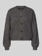 Relaxed fit gebreid jack met enkele knoopsluiting, model 'LEA'