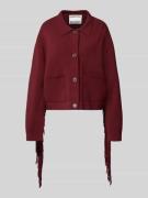 Boxy fit cardigan van viscosemix, model 'ISTERN'