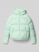 Regular fit gewatteerd jack met logo-applicatie, model 'Bella'