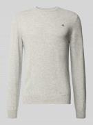 Gebreide pullover van zuivere lamswol met ribboorden