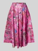 Knielange rok met plooien, model 'Cherry Blossom'