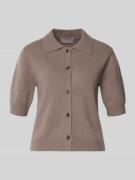 Regular fit T-shirt in gebreide look van kasjmiermix