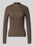 Slim fit shirt met lange mouwen en opstaande kraag