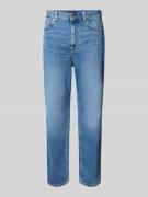 Straight fit jeans van katoenmix
