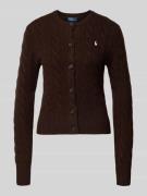 Gebreid jack van een mix van linnen en kasjmier met kabelpatroon