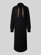 Relaxed fit midi-jurk met steekzakken