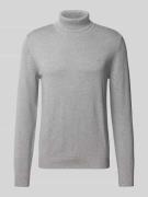 Slim fit pullover van een mix van katoen en wol