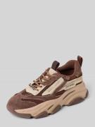 Sneakers van leermix met logoprint, model 'Possession'