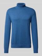 Slim fit pullover van een mix van katoen en wol