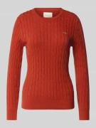 Gebreide pullover met ribboorden