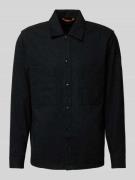 Loose fit vrijetijdsoverhemd met wol, model 'LOCKY'