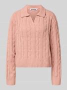 Gebreide pullover met V-hals en platte kraag