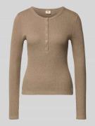 Shirt met lange mouwen en labeldetail
