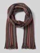 Sjaal met streepmotief en franjes