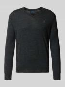 Gebreide pullover van merinowol met V-hals