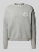 Oversized gebreide pullover met labelprint