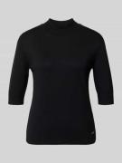 Gebreid shirt met ronde hals en 1/2-mouwen