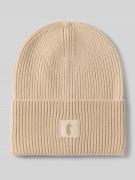 Beanie met labeldetail