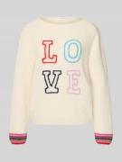 Gebreide pullover van alpacamix met stitching